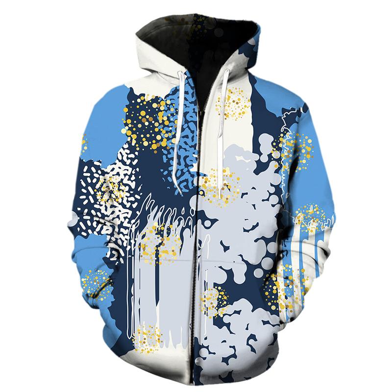 Пуловер с 3D принтом граффити для мужчин и женщин с капюшоном, повседневная толстовка на молнии с длинными рукавами, верхняя одежда унисекс, уличная одежда, мужские толстовки