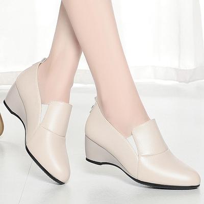 Одиночные туфли женские новые женские туфли женские кожаные туфли водонепроницаемые рабочие туфли на платформе удобные и универсальные туфли для мам