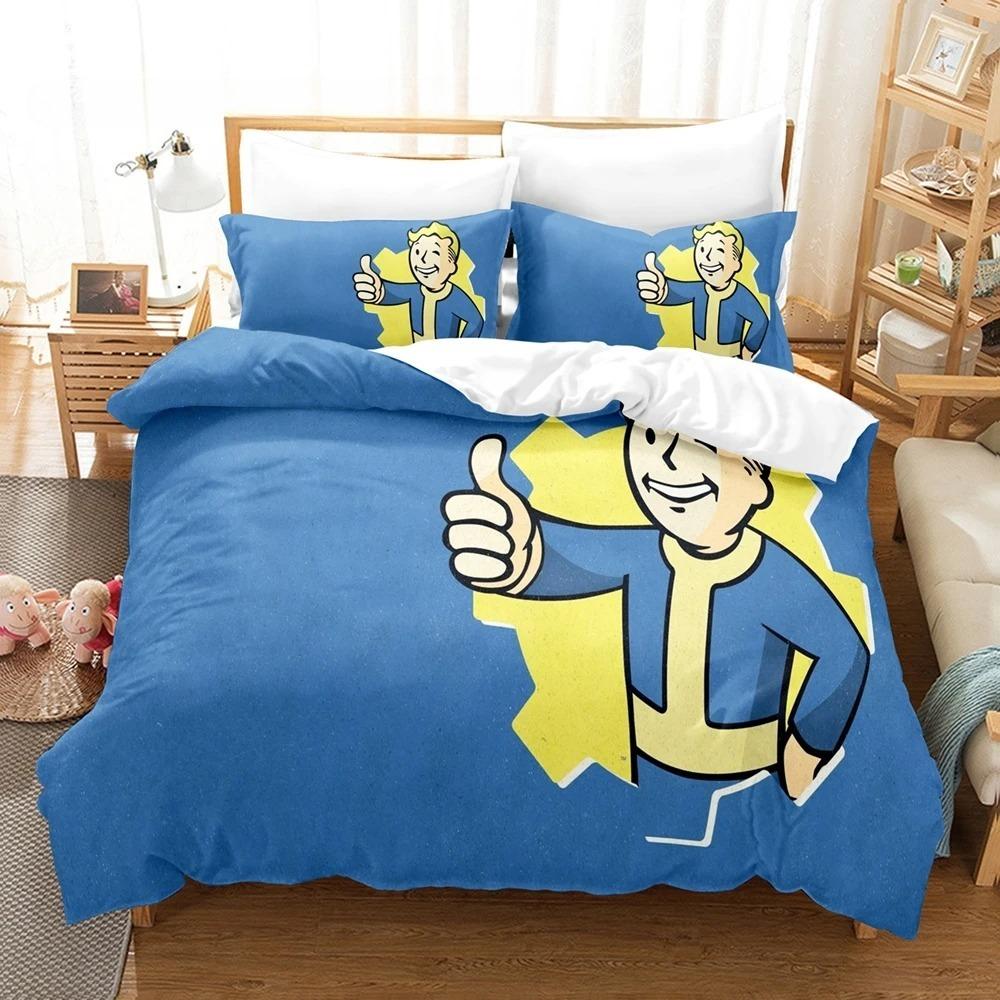 Fallout Хранилище 33 Комплект постельного белья Односпальный Полуторный Двуспальный Queen King Размер Комплект для кровати Спальня для взрослых Мальчиков Комплекты с пододеяльником Аниме постельный гарнитур Кровать