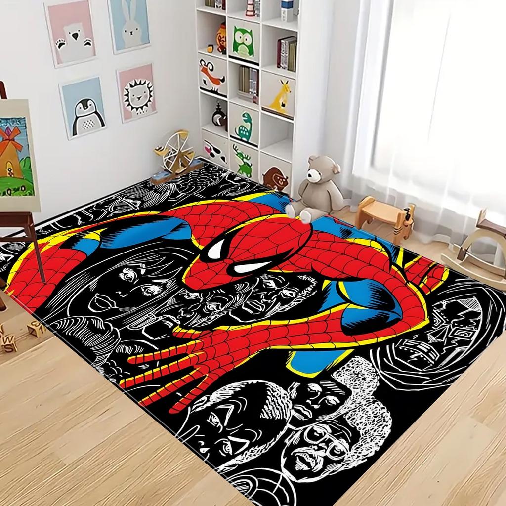 1pc Marvel Themed Printed Doormat, Flannel Machine-Washable Rectangular Rug, Decorative Door Mat, Kitchen Mat, Outdoor Mat, W