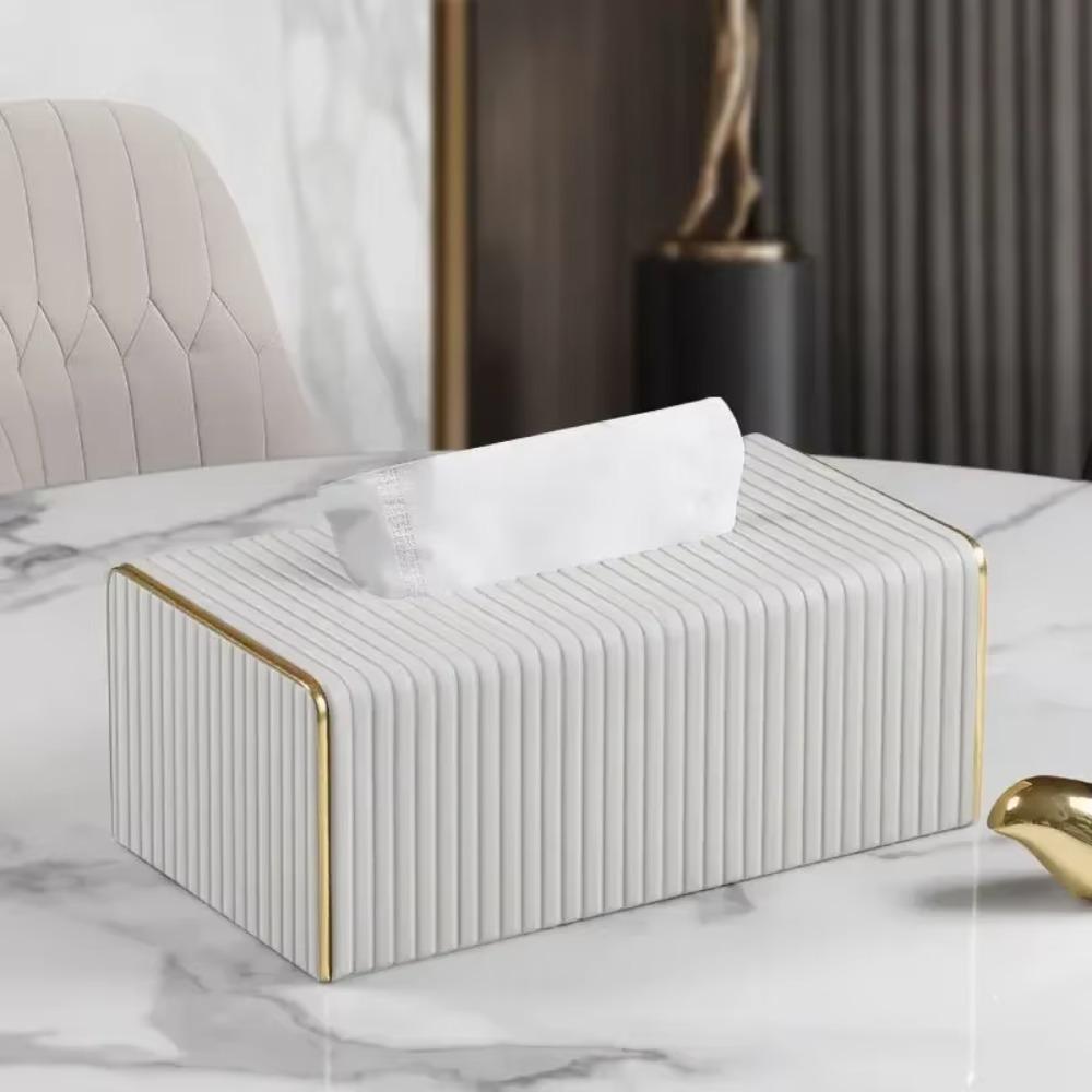 High Quality Streak Tissue Box Exquisite Paper Storage Container Modern Napkin Holder  Living Room