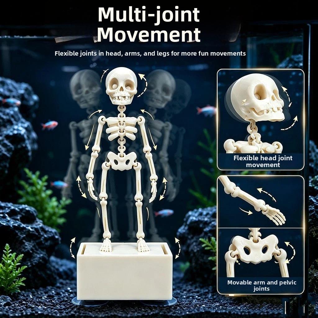 Plastic Dancing Skeleton Aquarium Ornament Movable Oxygen Skeleton Aquariums Enthusiasts