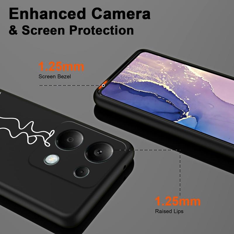 Чехол для телефона для Redmi 13C 4G 12C A3 A2 A1 Plus Note 13 Pro для Xiaomi 14 13 Poco C65 X6 X3 Pro NFC Fashion Artlines Противоударный бампер Черный мягкий чехол