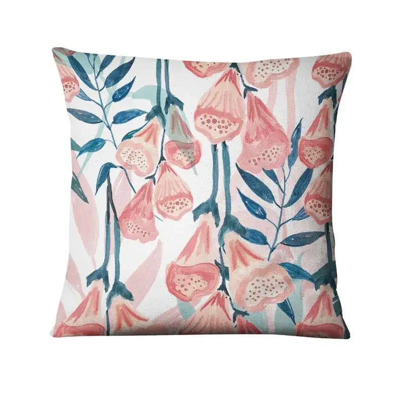 Green Plant Printed Cushion Cover Decorative Tropical Palm Leaf Pillow Case Living Room Bedroom Car Sofa Home Decora Pillowcase