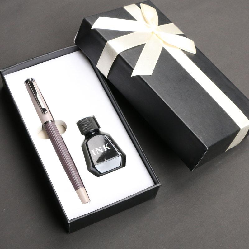 Morandi Fountain Pen Accounting Dark Nib Ink Hard Pen Handwriting Practice Gift Box For School, Teacher'S Day Prize, New Year Gift