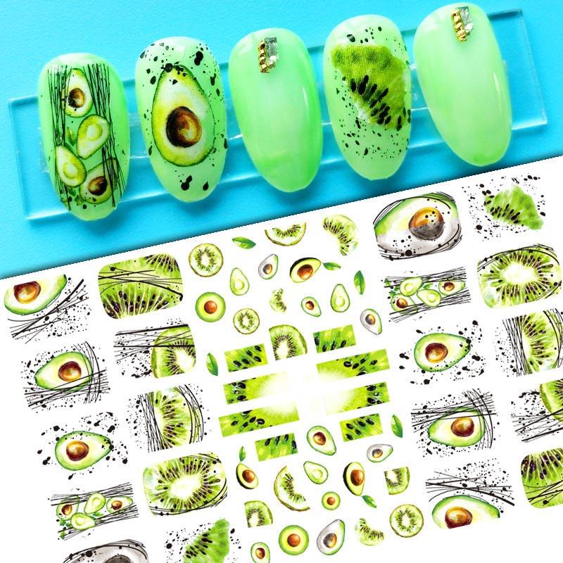 Nail Art Water Transfer Nail Art Фруктовое мороженое Летняя наклейка Торт Маникюр Наклейка Мода