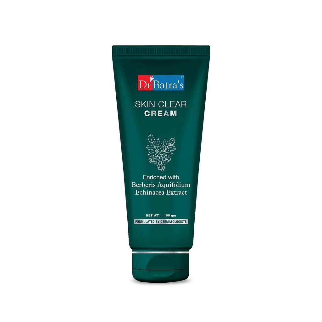 Крем Dr Batra's Skin Clear 100 г - Барбарис обыкновенный и Эхинацея | Помогает уменьшить шрамы от акне и пятна | Натуральный крем для лица для чистой, гладкой и S