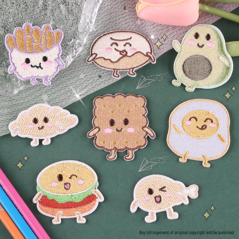 Duoku Original Snacks and Fast Food Cloth Patch - DIY Self-Adhesive Embroidery Accessory