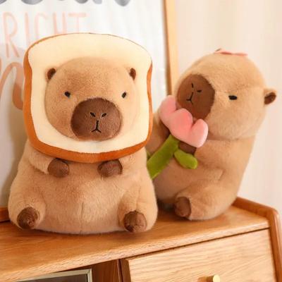 Аниме Капибара хлеб плюшевые игрушки креативные мягкие игрушки капибара тост кукла девочка день рождения игрушки подруга милый подарок