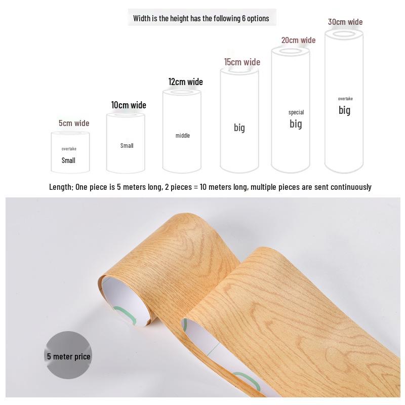 Водонепроницаемая самоклеящаяся наклейка с текстурой дерева для плинтуса и кромочная лента для отделки кромок мебели и декора плинтуса