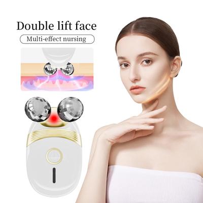 Электрический EMS Двойной Шариковый Роликовый Косметический Инструмент Для Лица Домашний Вводчик Микротоковая Модель Шеи Омоложение V Массажер Для Лица