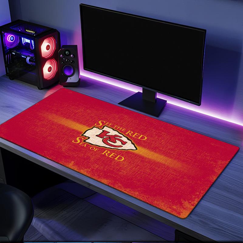 Kansas City Chiefs Logo mouse pad, rubber base, esports desk mat, mouse pad for gamers and office use, gaming desk , easy to clean mat