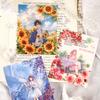 20pcs light retro PET flower corner stickers art collage Junk Journal decoration scrapbook diary album school stationery