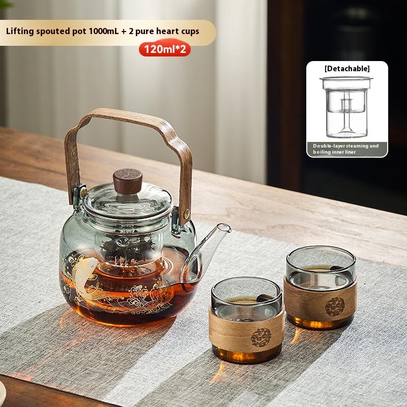Чайник Gianxi Толстое стекло Открытый огонь Паровой чайник Чайник для разделения чая Жаростойкий чайник