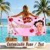 Custom Text Beach Towel, Soft Absorbent Swimming Multi-use TowelBetty Boop