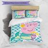 3pcs Peppa Pig2 pattern bedding set duvet cover set includes duvet cover &pillowcases, perfect all season bedroom decoration & gift