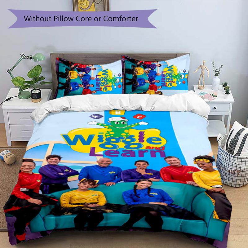 3 шт. Постельное белье с рисунком The Wiggles, комплект пододеяльника включает пододеяльник и наволочки, идеальное украшение спальни и подарок на все сезоны