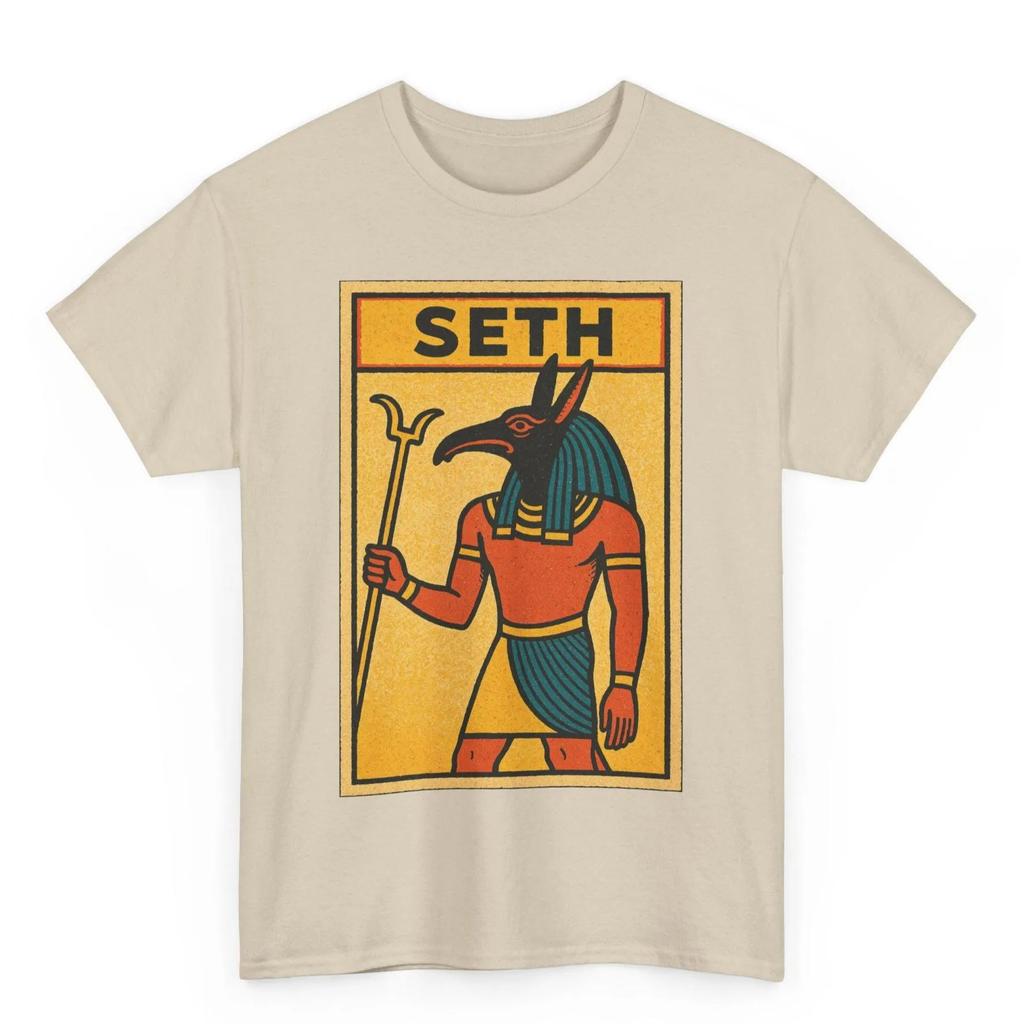 Сет Футболка Унисекс Ретро Комикс Стиль Египетский Бог Футболка Винтажная Графика Хаос и Сила Подарок для Поклонников Мифологии Любителей Темной Истории