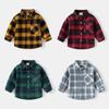 Korean Style Plaid Long Sleeve Cotton Shirt for Boys - Comfortable and Handsome Spring Turn-Down Collar Design