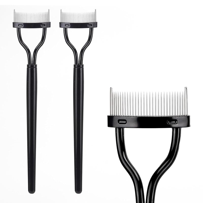 2 Pcs Eyelash Separator Tool Mascara Brushes Eyelash Comb Separator Definer Lash Comb for Combing, Separating Lashes - Light Pink