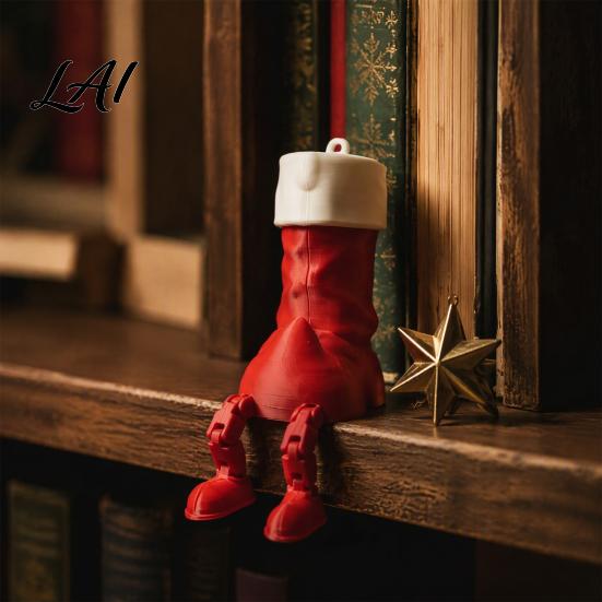 Articulated Stocking Figures 3D Printed Christmas Joints for Movable Ornament with Desktop and Holiday Table