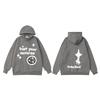 Broken Planet Oversized Hooded Sweatshirt With Puff Print Graphic Streetwear Unisex Casual Pullover Teens