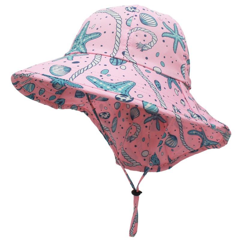 Ocean Wind Children's Neck Visor Sunshade Baby Sunscreen Hat Wide Brim Children's Bucket Hat Baby Beach Hat