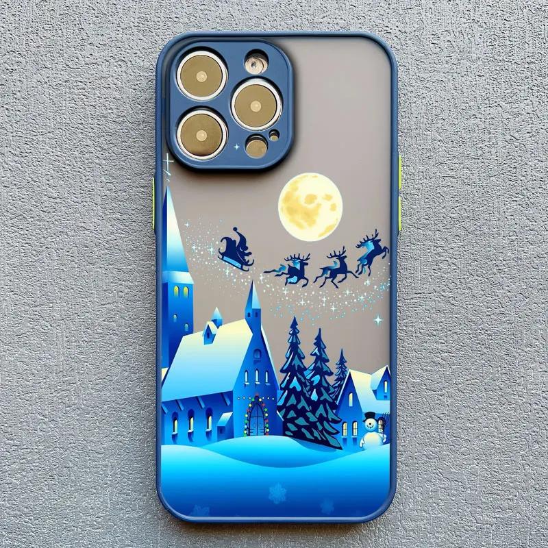 Рождественский зимний снежный пейзаж Чехол для телефона Для iPhone 16 15 14 13 12 11 Pro Max Mini X XS XR 7 8 Plus Ударопрочный Жесткий Чехол Fundas