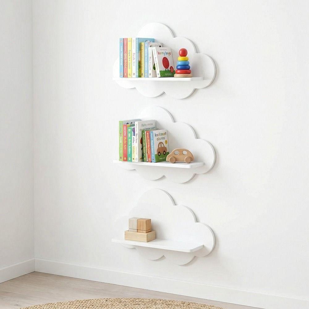 Durable Floating Shelf Minimalist Cloud Shape Shelf Home Decorative Wall Storage Rack  Bedroom
