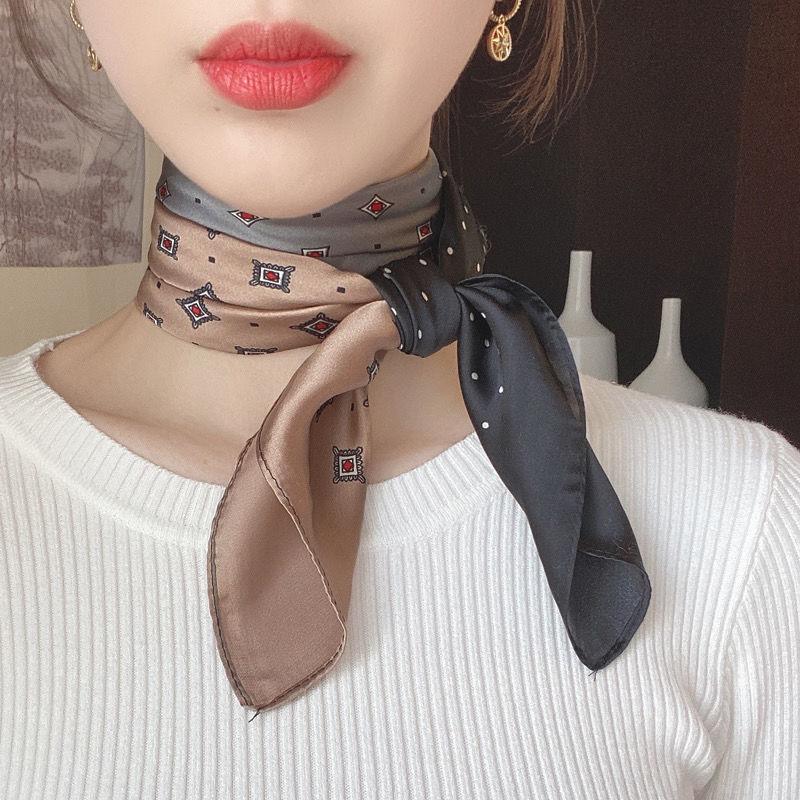 Luxury Silk Shawl Square Scarf for Women Satin Fashion Wraps Neckerchief Female Hair Bands Ribbon Headband Bandana Woman Hijab