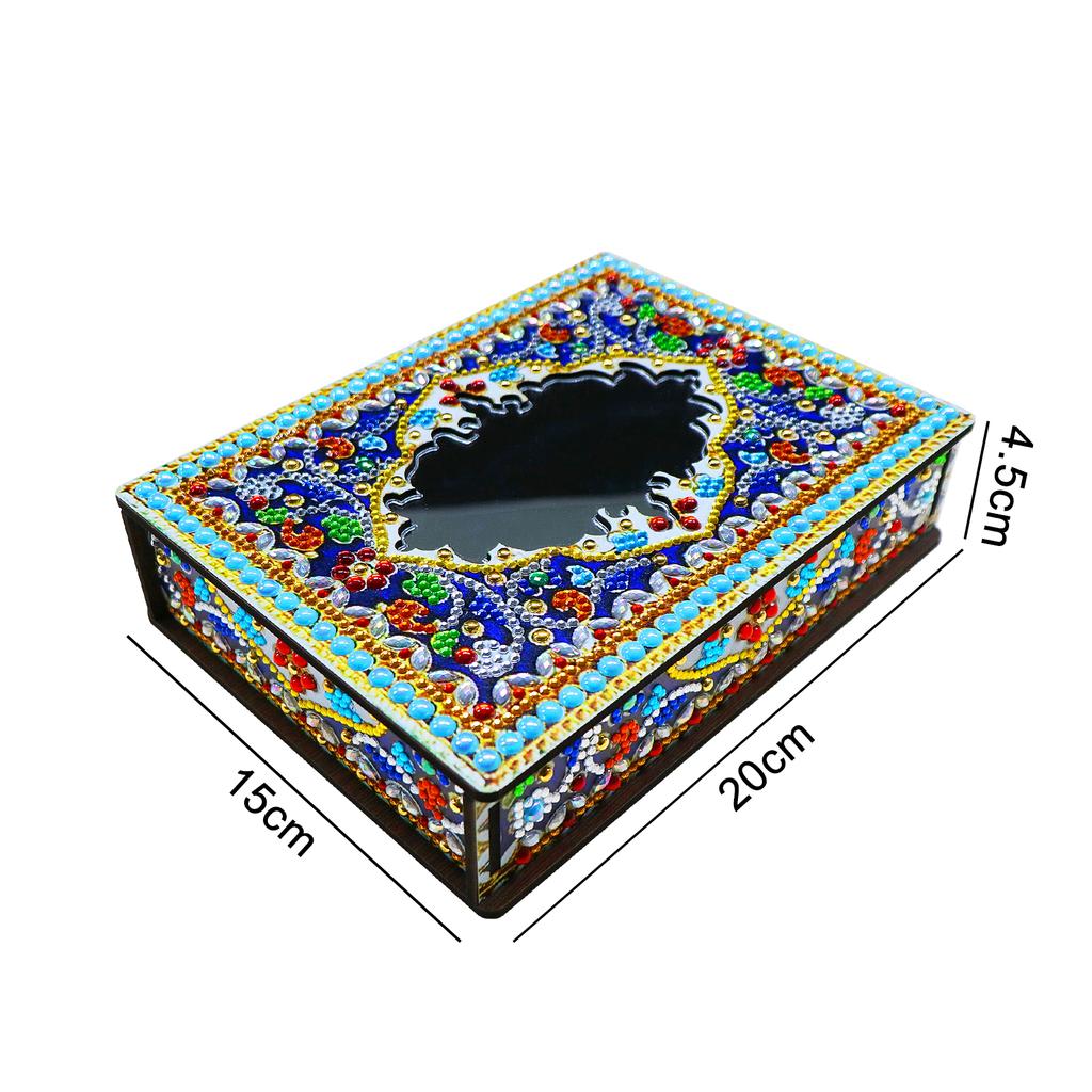 Classic Mandala Diamond Painting Jewelry Storage Case DIY Special Shaped Drill Wood Organizer Mosaic Art Kit Handmade Xmas Gifts