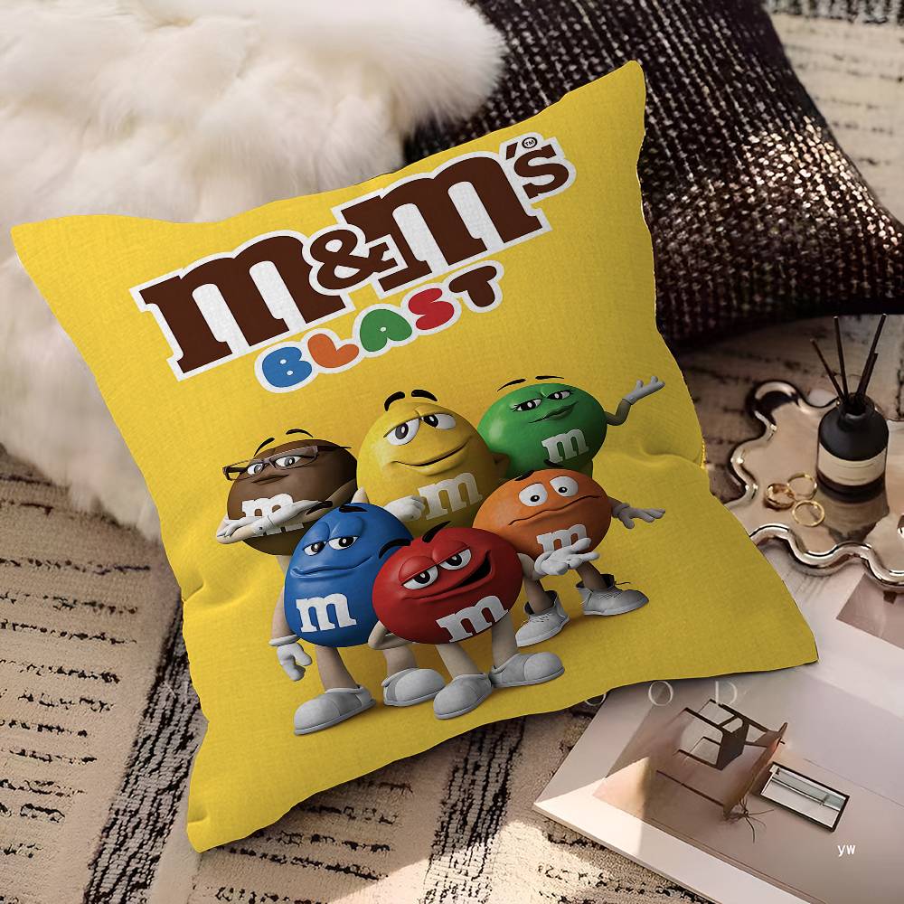 Классическая Подушка Шоколадная M&M Аниме Подушка Наволочка для Дивана-Кровати Подушка для изголовья Подушка-Подушка 45X45 См Модная