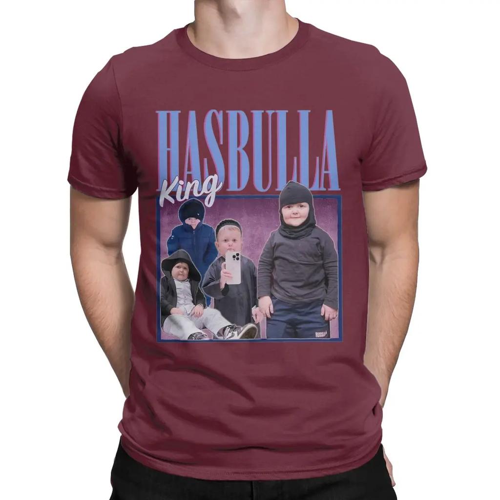 King Hasbulla Homage Men T Shirt Mini Khabib Blogger Fashion Tee Shirt Short Sleeve O Neck T-Shirts Pure Cotton Summer Clothing