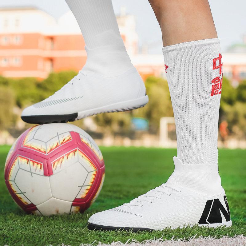 Горячая Распродажа Мужские Футбольные Бутсы С Высоким Ботинком Футбольные Бутсы Бутсы Для Газона Белые Футбольные Бутсы Кроссовки Для Мини-футбола В Помещении Chaussure Football