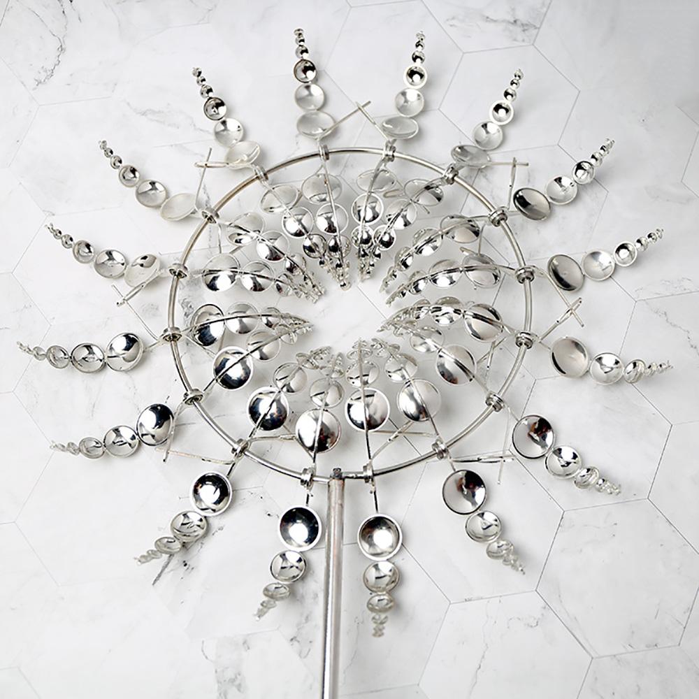 1шт Волшебная Кинетическая Ветряная Мельница Металлическая Скульптура Спиннер Сад Уникальная