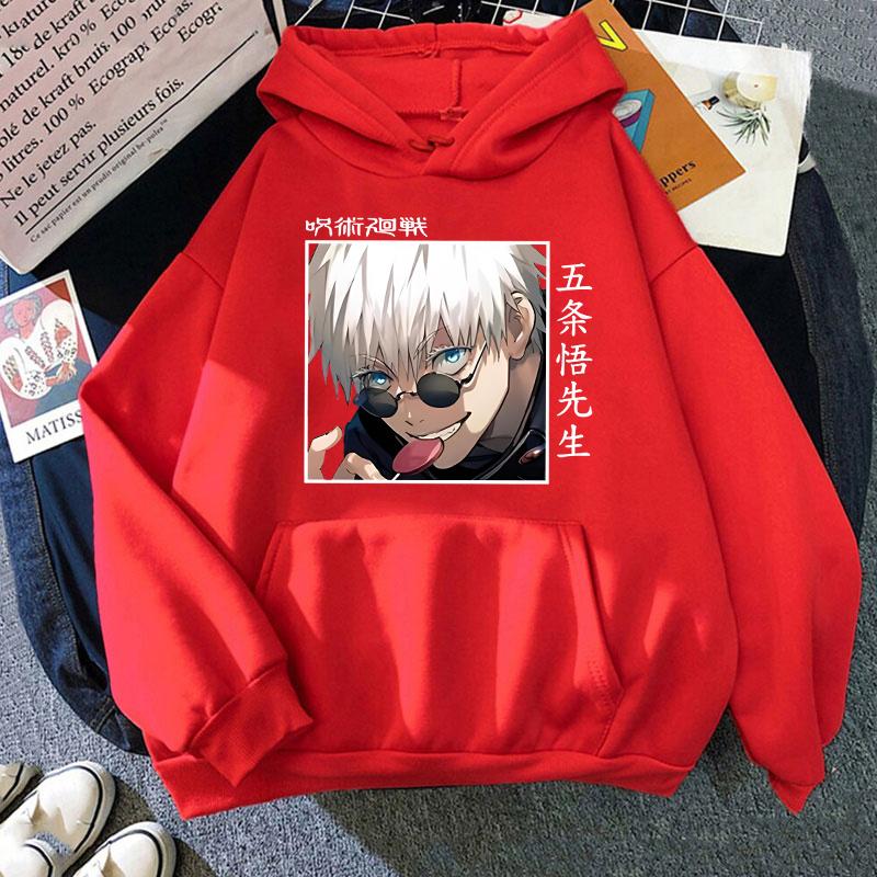 New Anime Hoodie Cool Gojo Satoru Printed Round Neck Long Sleeve Streetwear Men/Women Fashion Casual Loose Pullover Harajuku Top