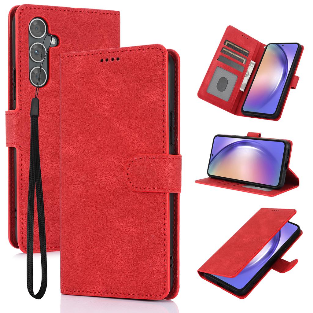 For Samsung Galaxy S26+ Case PU Leather Phone Cover with Wallet Stand