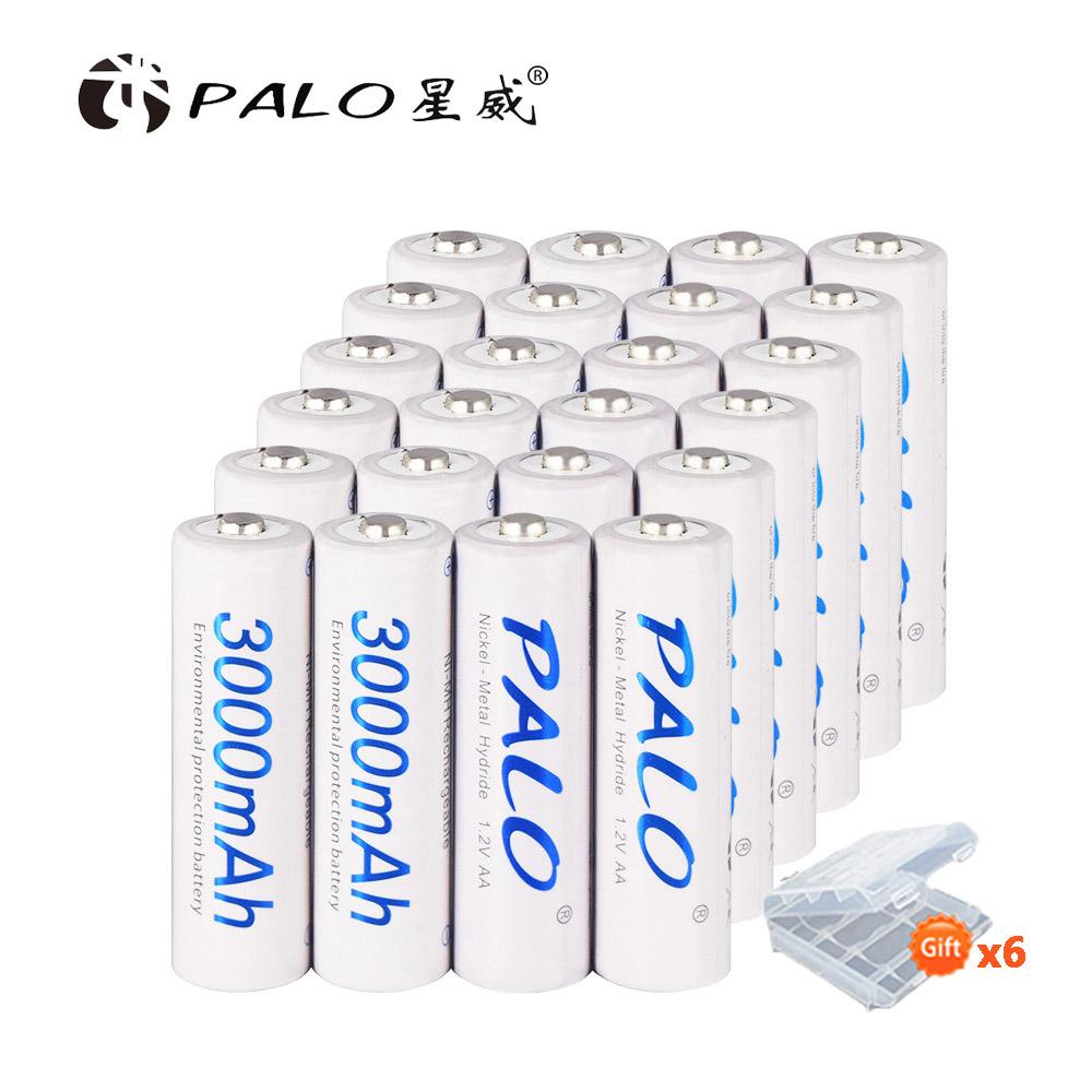 PALO 1,2 В AA аккумуляторная батарея 3000 мАч Ni-MH 100% оригинальная батарея большой емкости типа AA перезаряжаемая для игрушек для фотоаппаратов KTV