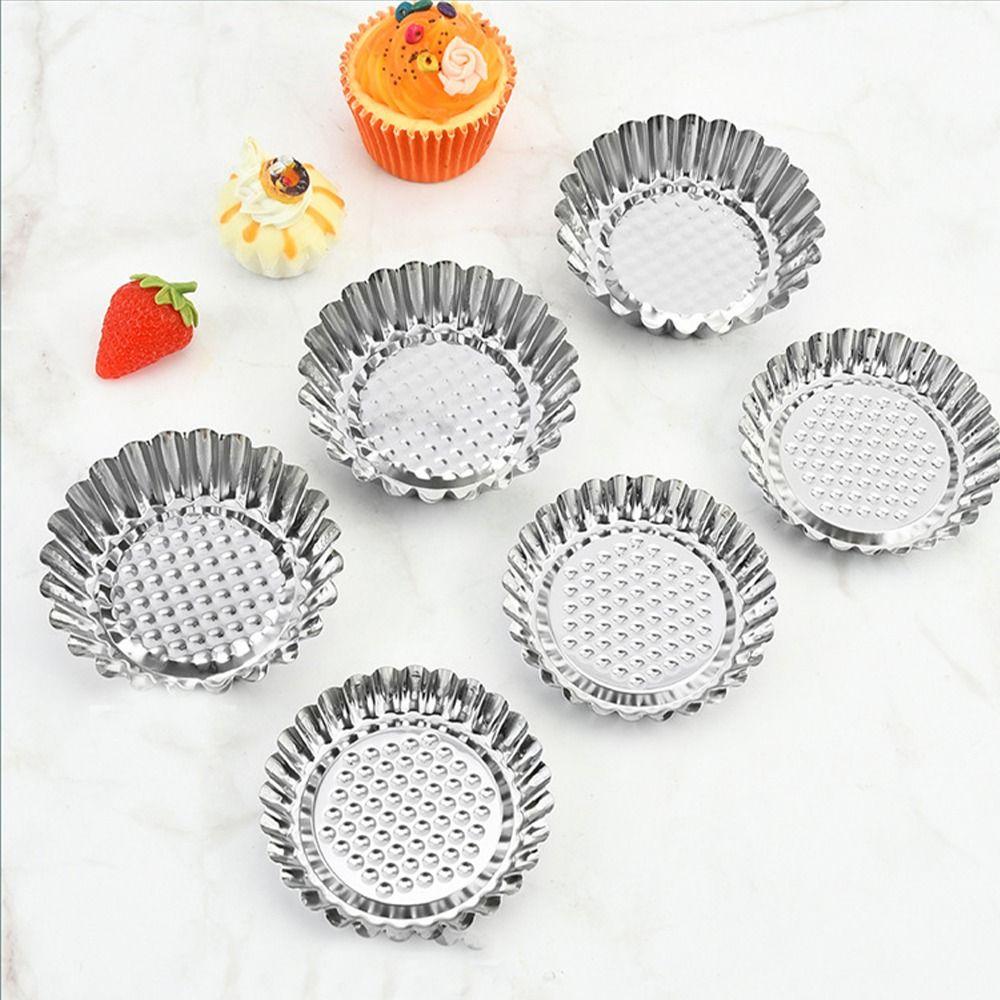 Многоразовая форма для печенья и пудинга Серебряная форма для десертов Формы для тарталеток Цветок Маффин