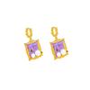 Light Luxury Baroque Purple Oil Painting Monet Garden Style Earrings For Women