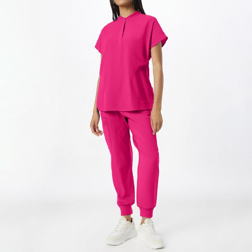 Женские однотонные брюки с короткими рукавами и карманами, брюки с завязками на ногах, комплект из двух предметов для работы