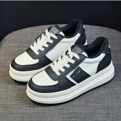 Осенняя женская обувь на платформе, цветные блоки, увеличенные, толстые, повседневные, простые, универсальные, на шнуровке, одинарные туфли