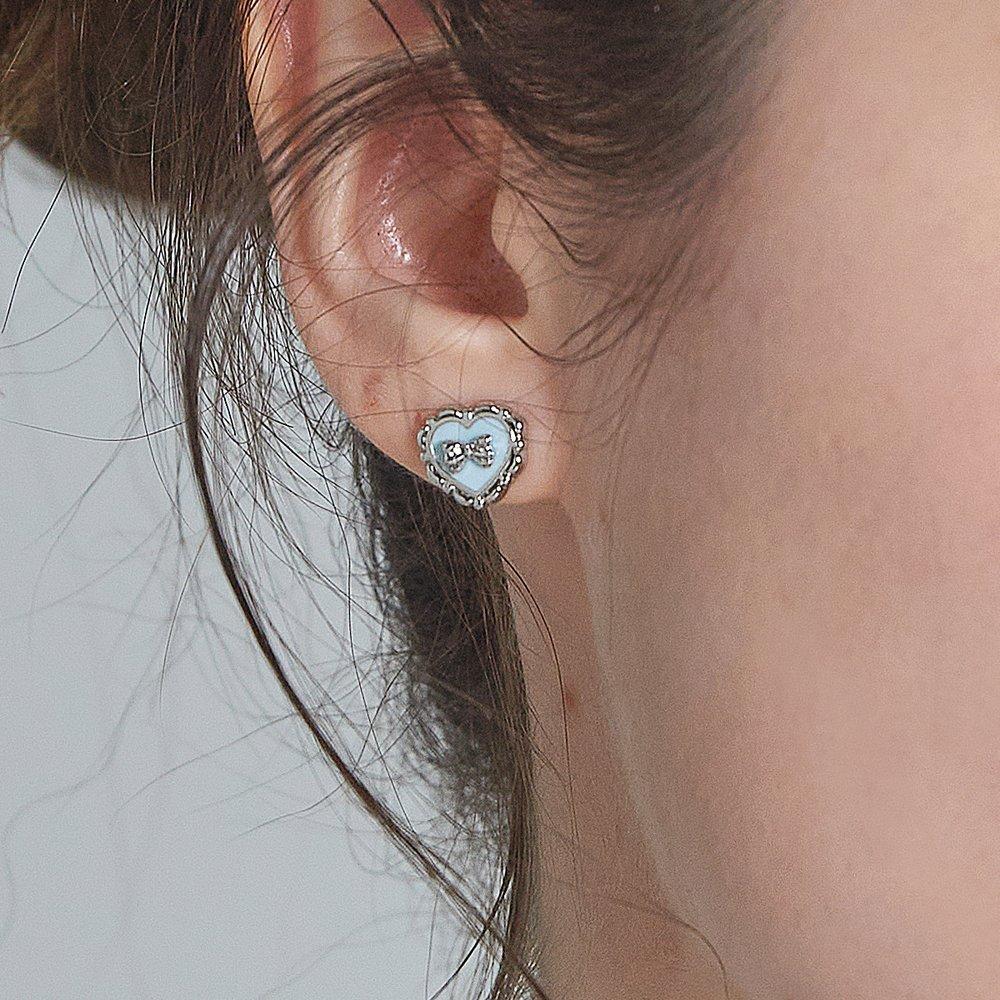 [Пост из серебра 925 пробы] Вязаные синие серьги