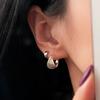 Simple Niche Geometric Circle Twist Texture Earrings Ear Buckles Women's Ins Versatile Earrings Autumn and Winter Models