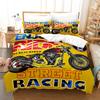 Motorcycle Duvet Cover Dirt Bike Extreme Sports Theme Motocross Racer King Queen Size for Boy Girl Adult for Bedroom Decoration