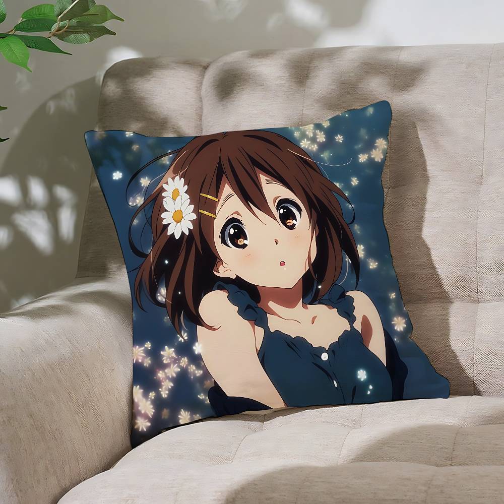 Yyui Hirasawa Kawaii Customizable Square Pillowcases Stylish And Soft Perfect For Beds Cars And Sofas