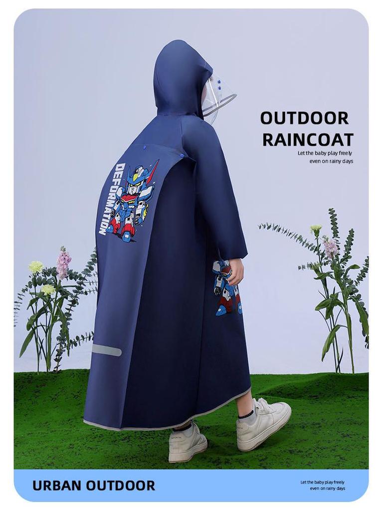 Детский полноразмерный водонепроницаемый велосипедный дождевик с чехлом для рюкзака, возраст 5-12 лет