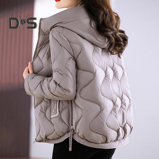 Женское зимнее пуховое пальто с подкладкой, ветрозащитное, с капюшоном, длинными рукавами, свободное, утолщенное, с карманами, однотонное, с защитой шеи, застегивающееся на молнию, уличное хлопковое пальто