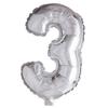Aluminum Balloon - Wefiesta - Number 3 - 40 Cm - Silver - Party Decoration