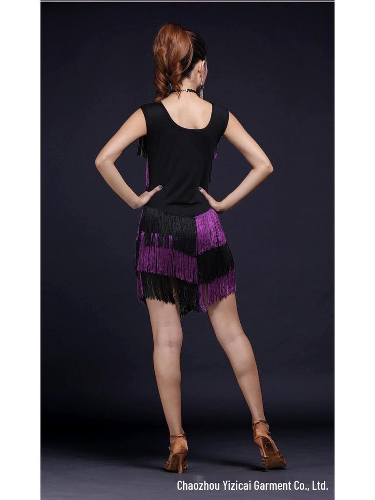 Кисточка Костюм для латиноамериканских танцев для женщин - Сценический костюм для выступления, групповая форма